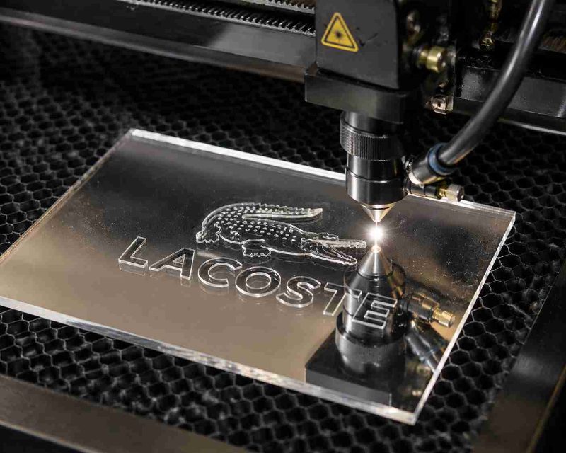 Lacoste Logo Laser Engraved Clear Acrylic Sign