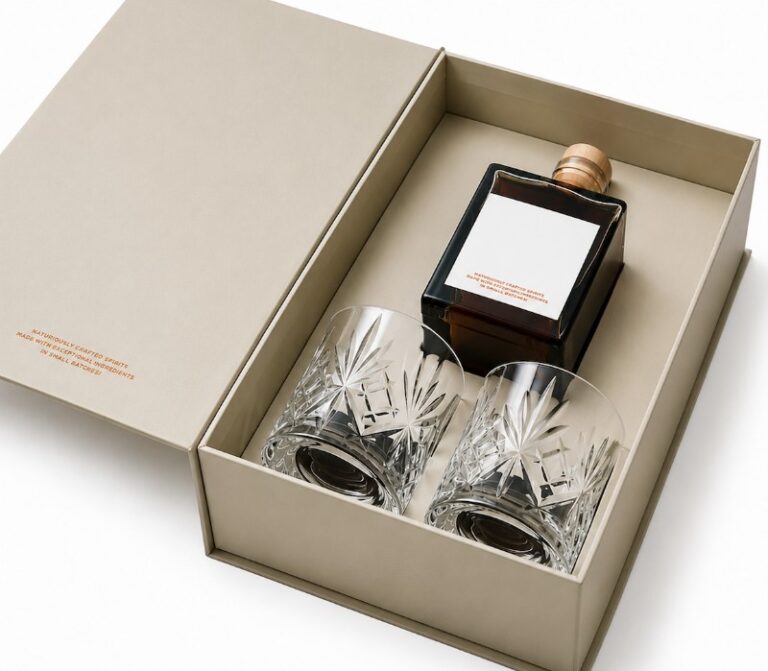 Laser Cut Card Insert Luxury Whisky Gift Box Packaging