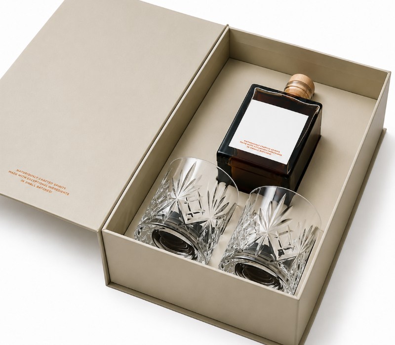 Laser Cut Card Insert Luxury Whisky Gift Box Packaging