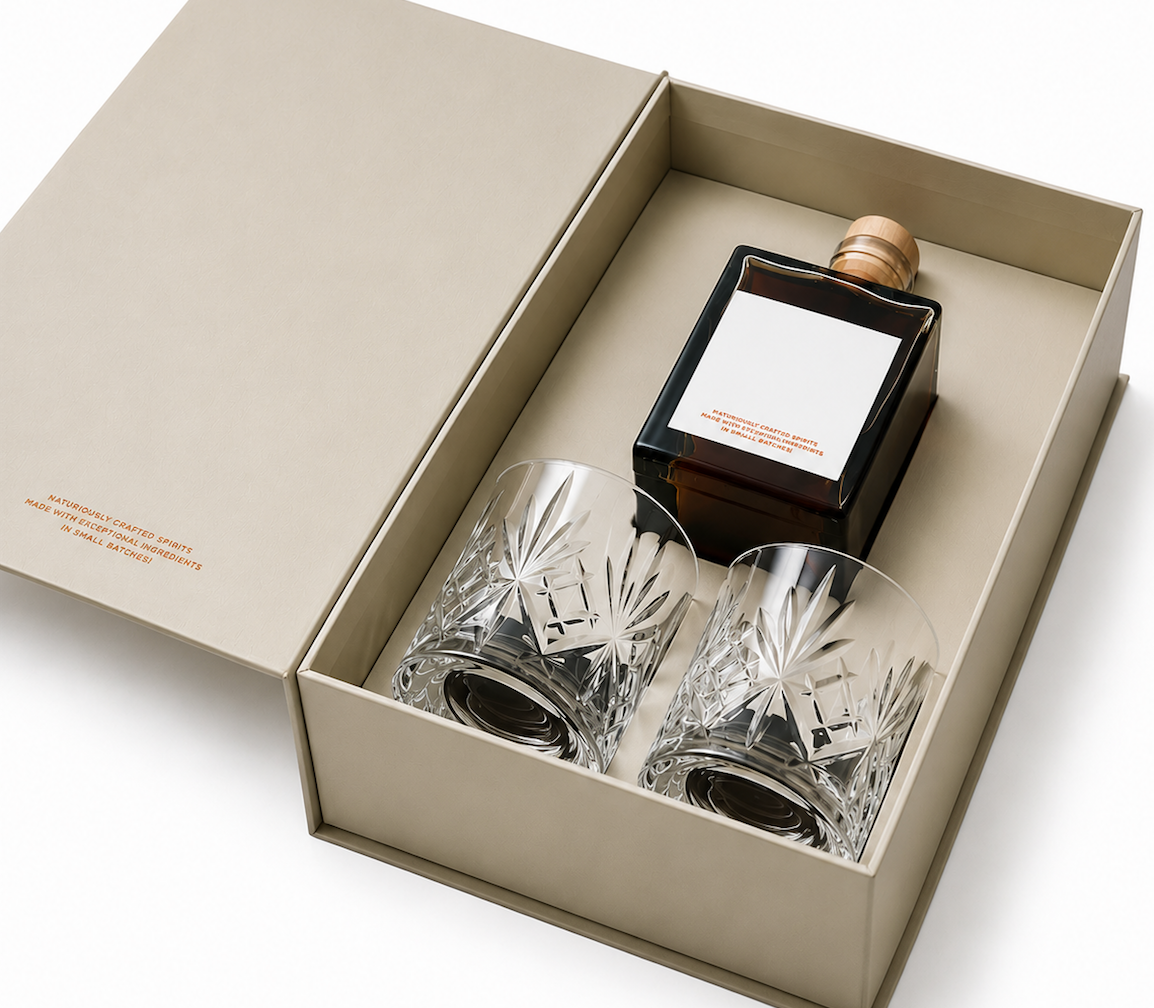 Laser Cut Card Insert Luxury Whisky Gift Box Packaging