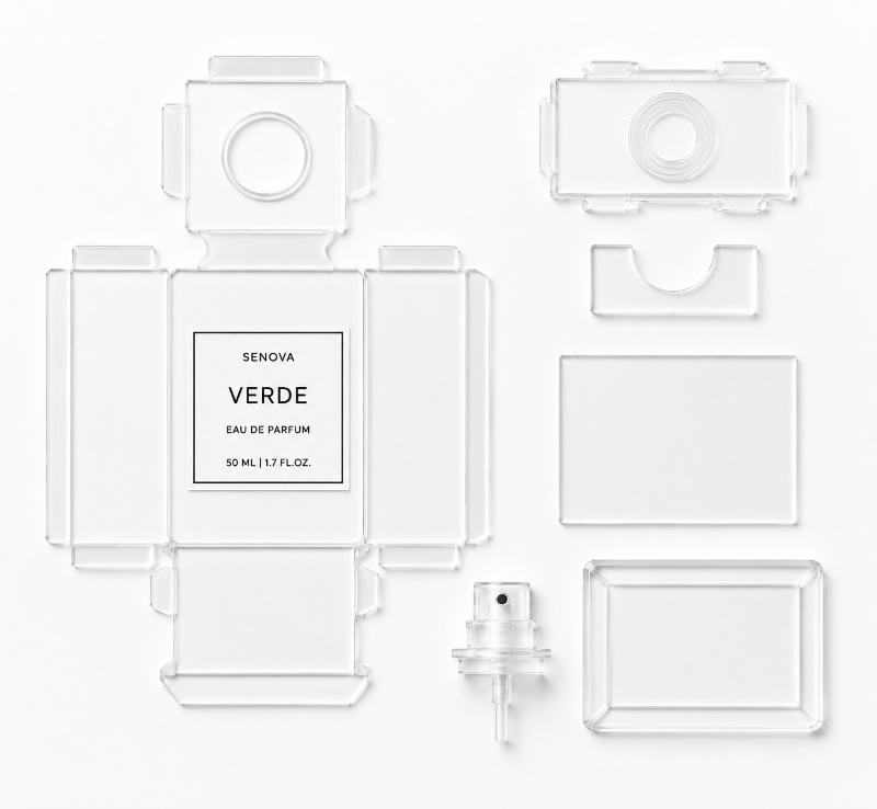Laser Cut Clear Acrylic Perfume Packaging Components