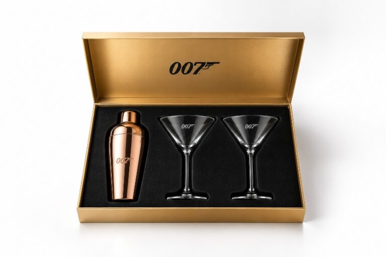 Laser Cut Foam Insert Engraved Glass Metal Cocktail Shaker Gift Box Copy