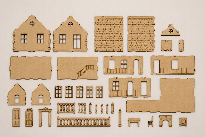 Laser Cut Mdf Architectural Model Building Kit Parts