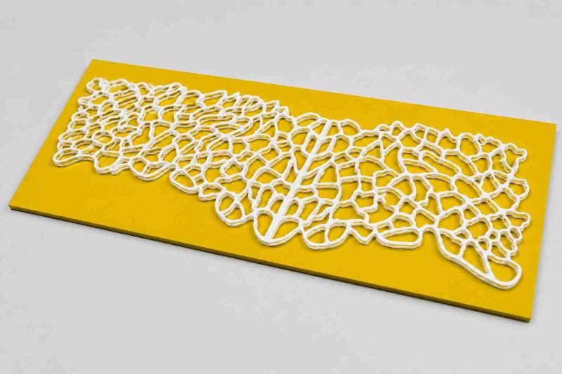 Laser Cut Parametric Wall Art White On Yellow
