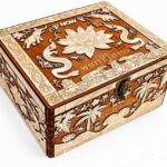 Laser Cut Plywood Decorations White Lotus Keepsake Box