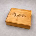 Laser Engraved Bamboo Keepsake Box Personalized Monogram