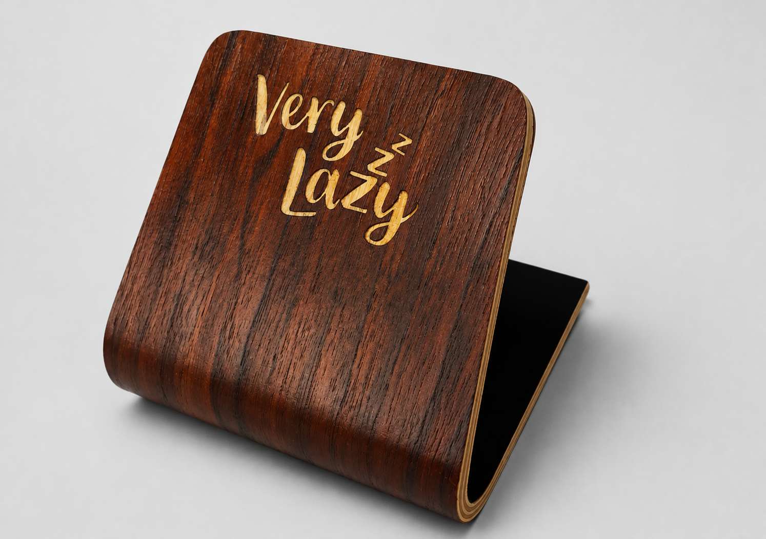 Laser Engraved Bentwood Tablet Stand Gold Fill