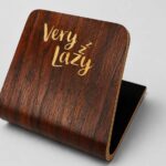 Laser Engraved Bentwood Tablet Stand Gold Fill
