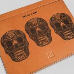 Laser Engraved Dunhill Leather Ipad Case Mexican Skulls