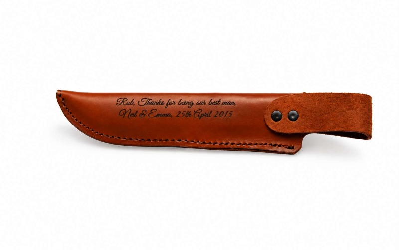 Laser Engraved Leather Knife Sheath Personalized Gift