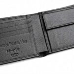Laser Engraved Prada Leather Wallet Personalized Message