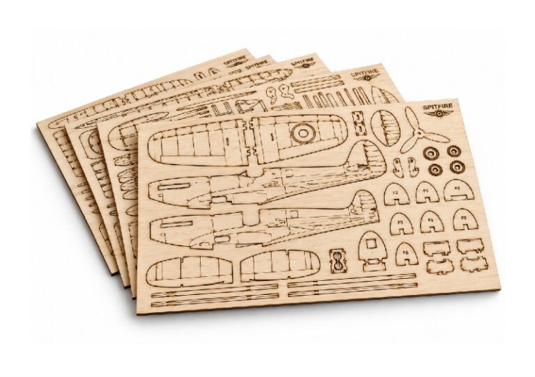 Laser Engraved Wooden Aircraft Model Kit Parts