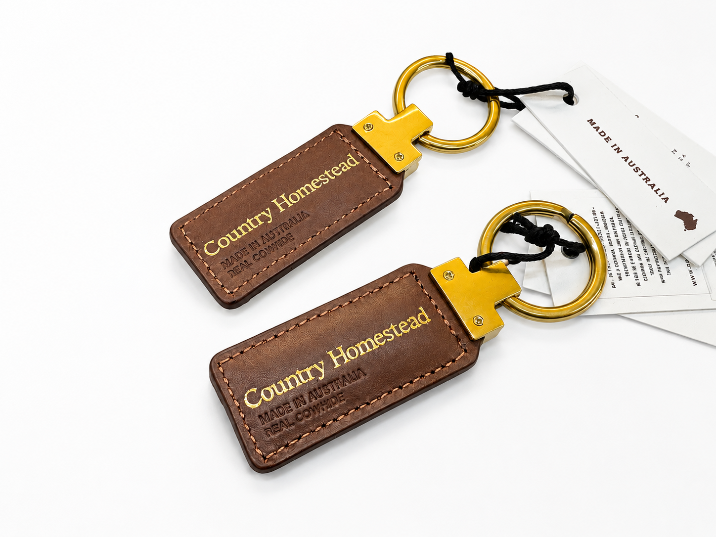 Leather Embossing Gold Foil Keyfob