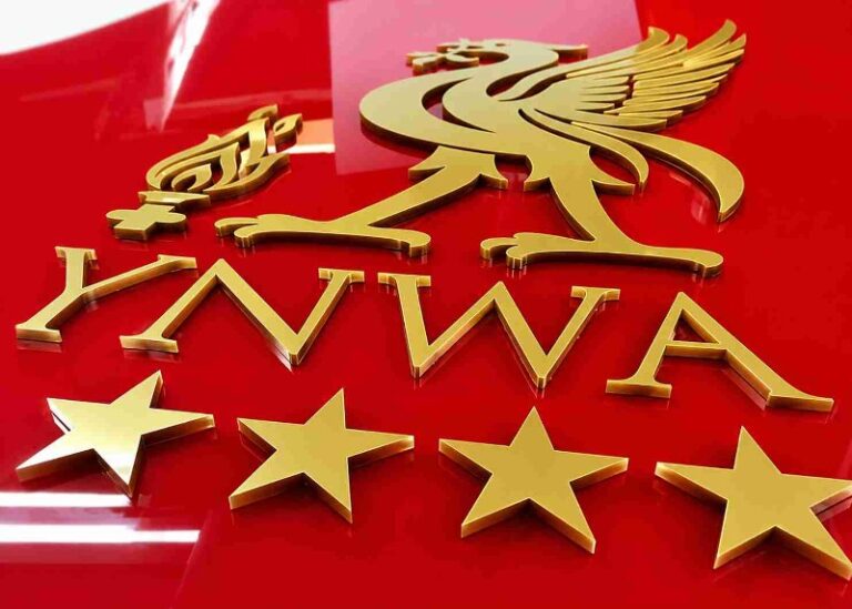 Liverpool Fc Custom Gold Mirror Acrylic Wall Sign