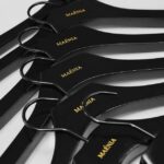 Maenia Laser Engraved Gold Filled Luxury Black Wooden Clothes Hangers