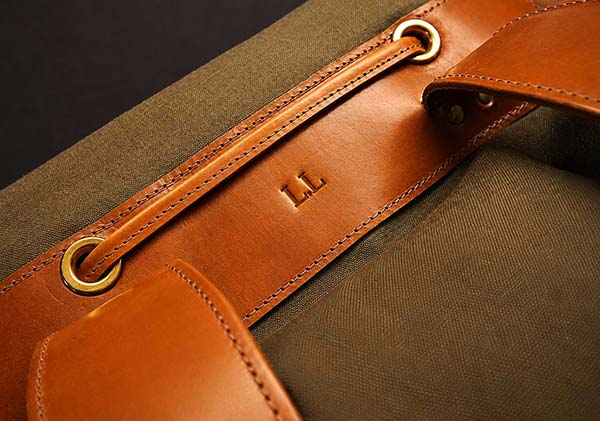 Mcm Canvas Leather Backpack Blind Debossed Initials Thumb