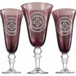 Palace Coutt Engraved Purple Champagne Flutes Personalised Crystal Glassware