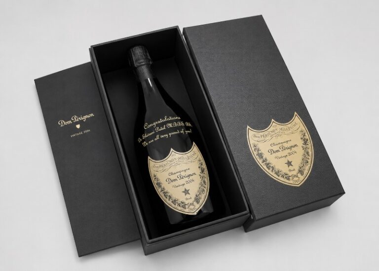Personalised Dom Perignon Champagne Gift Box Engraved Luxury Champagne