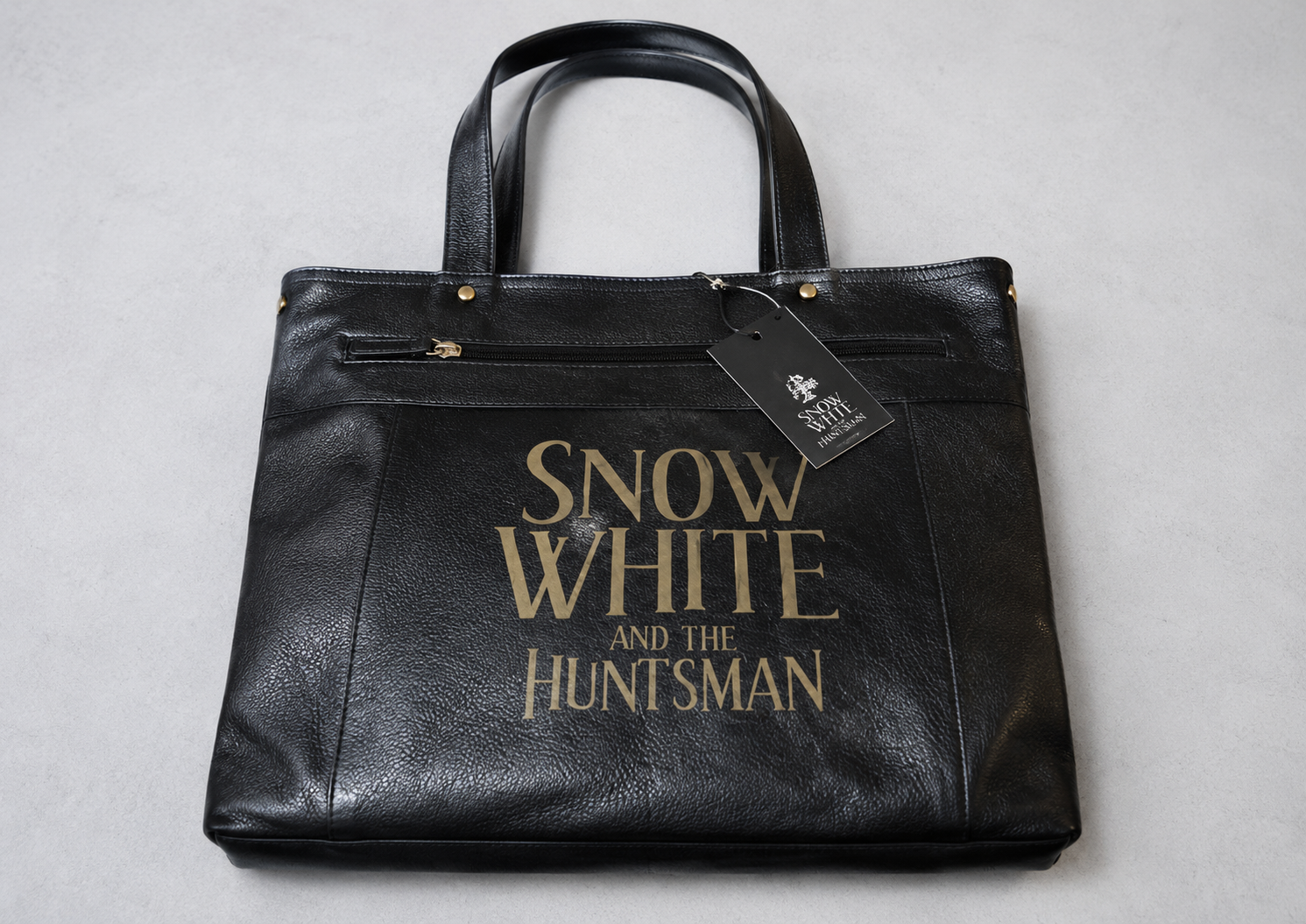 Personalised Laser Engraved Black Leather Tote Bag