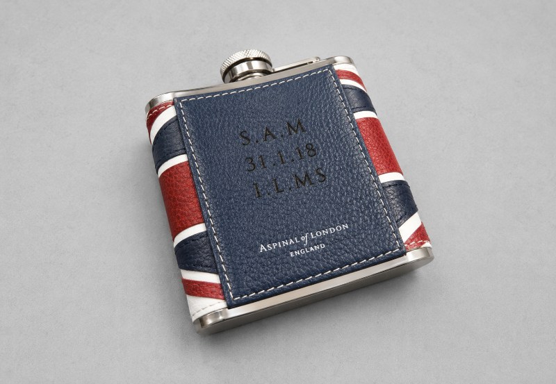 Personalised Laser Engraved Leather Aspinal Hip Flask