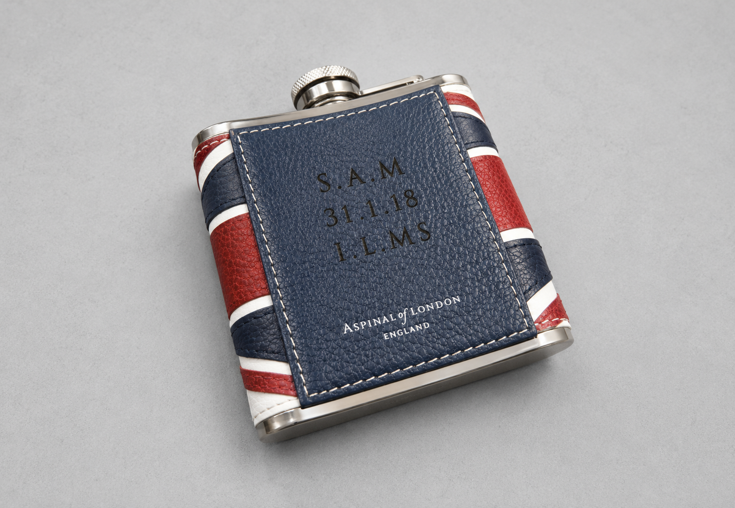 Personalised Laser Engraved Leather Aspinal Hip Flask