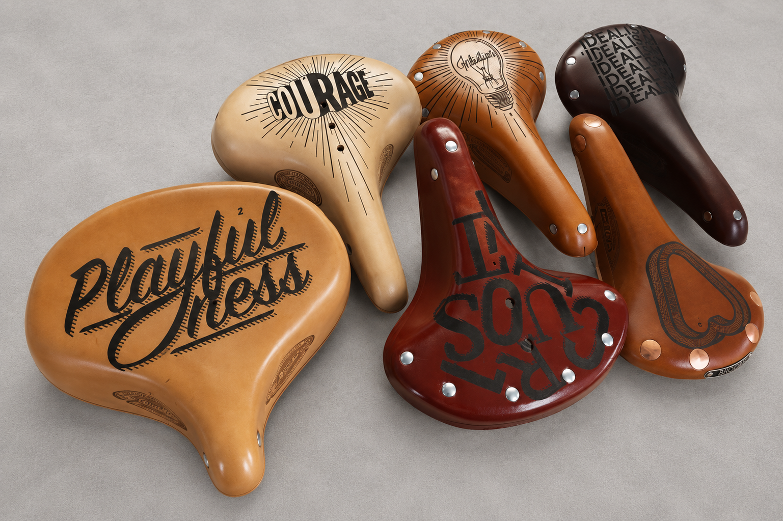 Personalised Laser Engraved Leather Bicycle Saddles