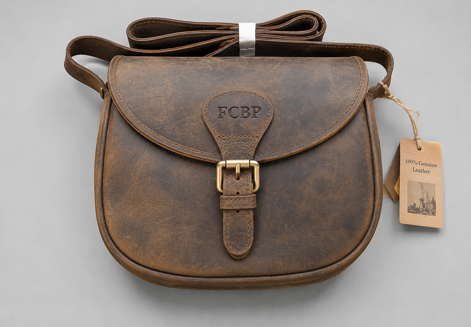 Personalised Laser Engraved Leather Cartridge Bag