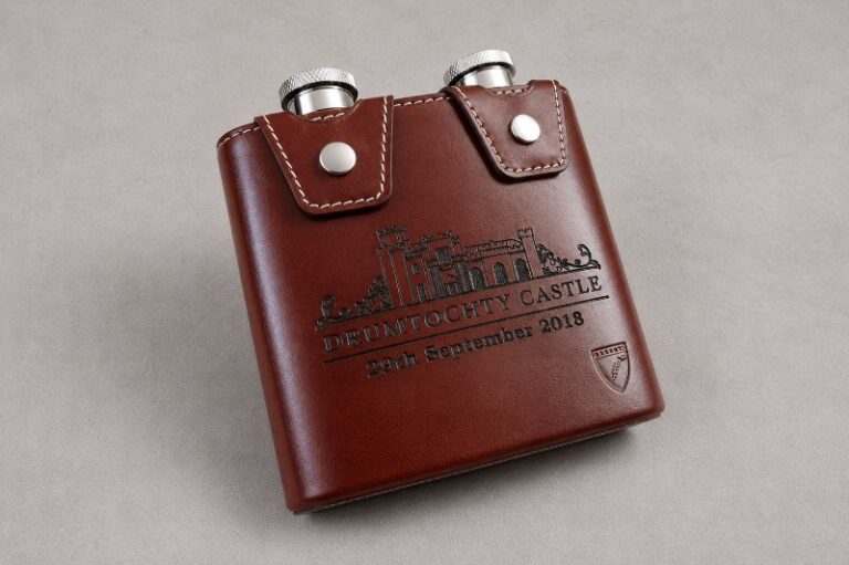Personalised Laser Engraved Leather Hip Flask Wedding Gift