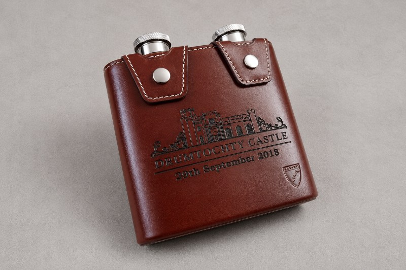 Personalised Laser Engraved Leather Hip Flask Wedding Gift