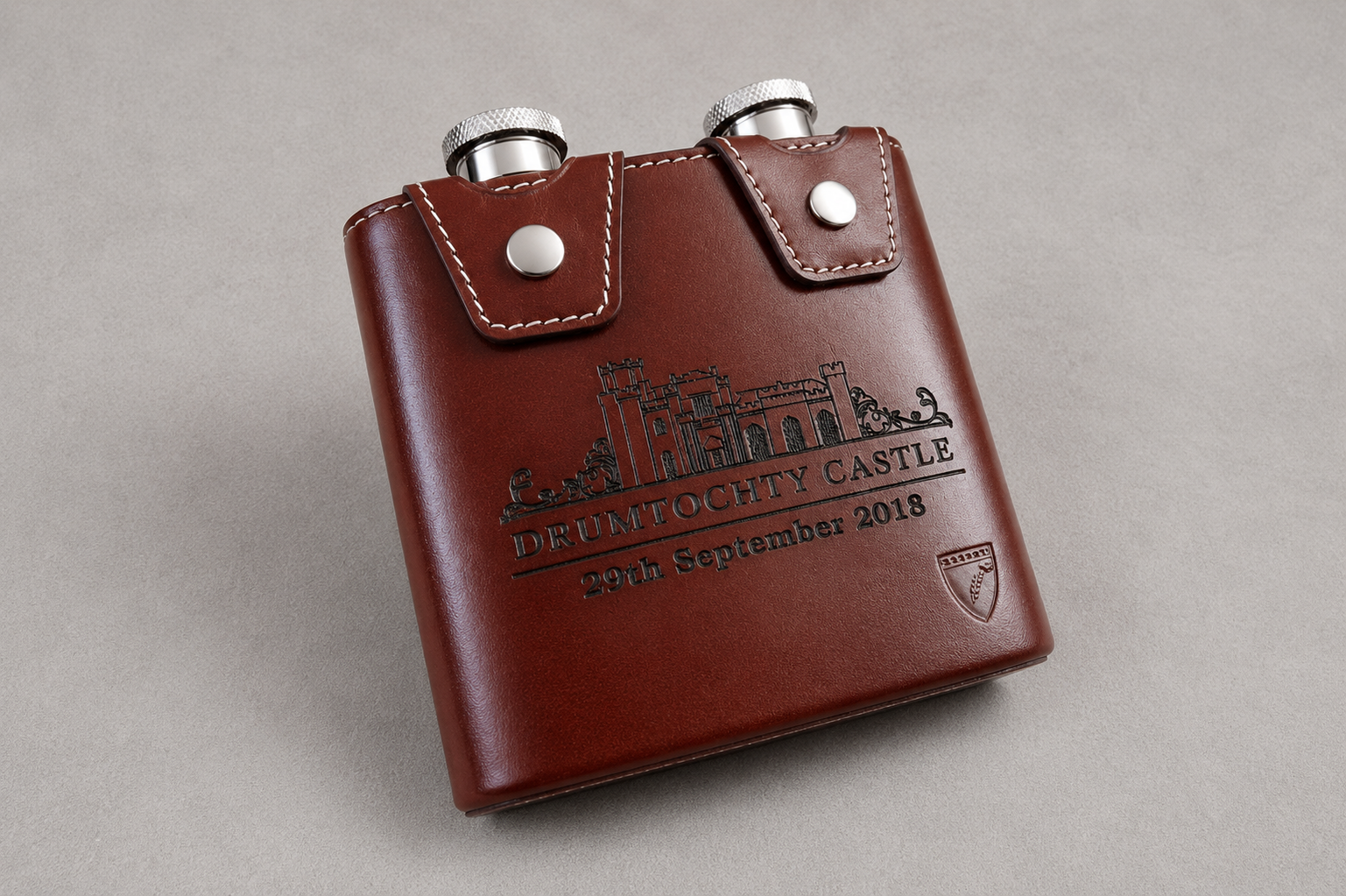 Personalised Laser Engraved Leather Hip Flask Wedding Gift