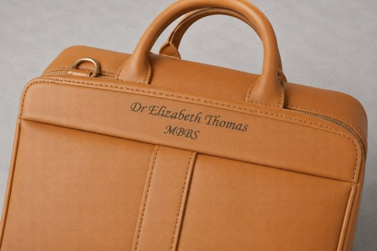 Personalised Laser Engraved Leather Laptop Bag