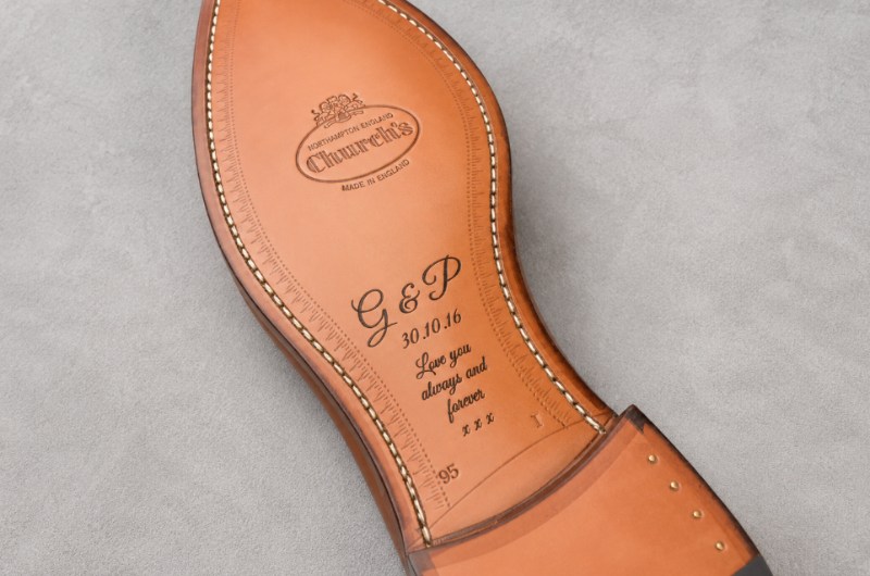 Personalised Laser Engraved Leather Shoe Sole