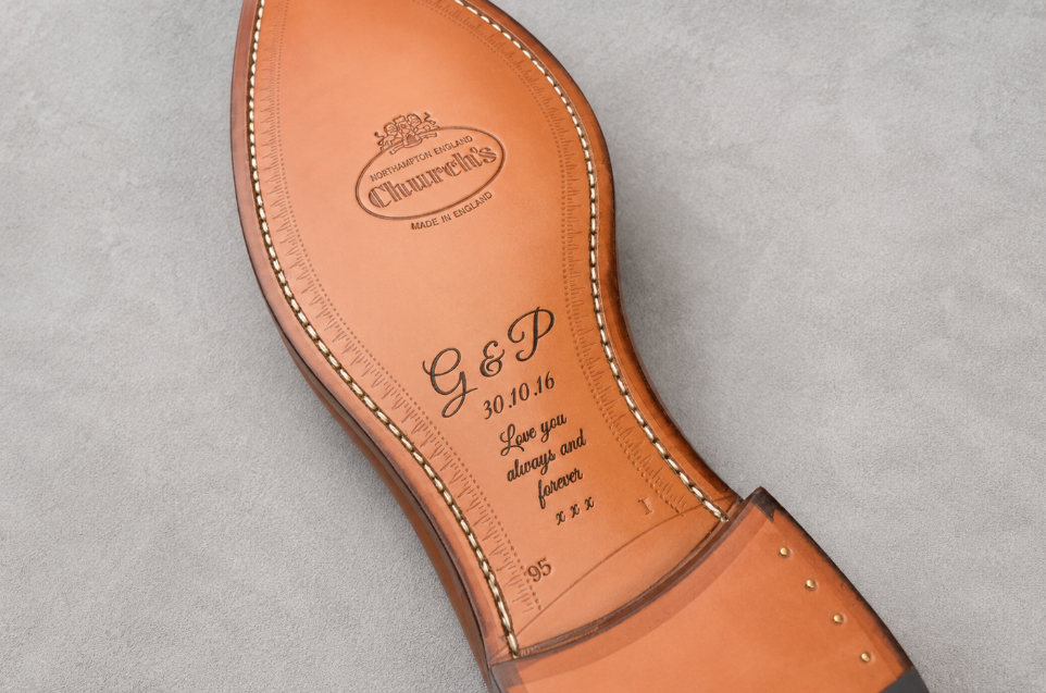 Personalised Laser Engraved Leather Shoe Sole