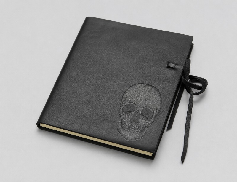 Personalised Laser Engraved Leather Skull Journal