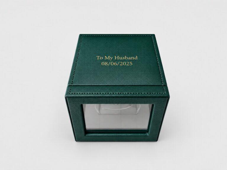 Personalised Leather Wolf Watch Winder Box Laser Engraving