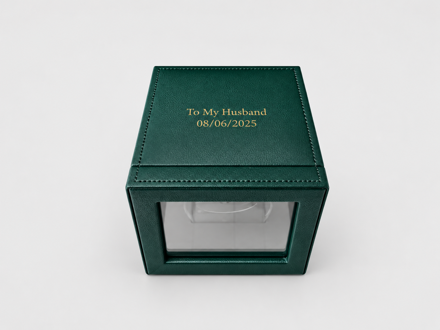 Personalised Leather Wolf Watch Winder Box Laser Engraving