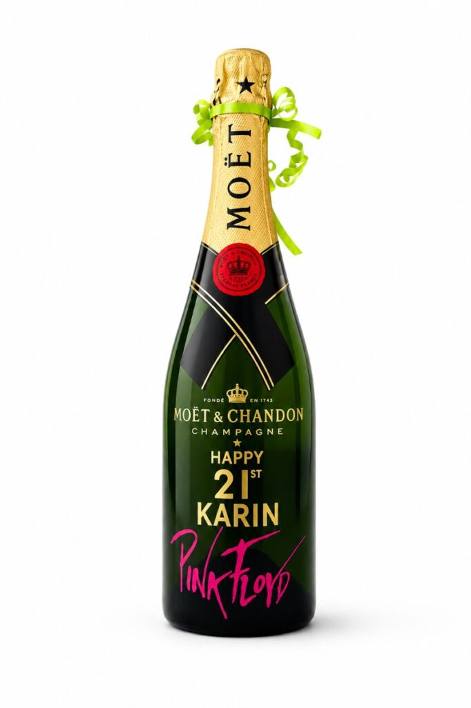 Personalised Moet Chandon Champagne Bottle Engraved Birthday Gift Pink Floyd Jpeg