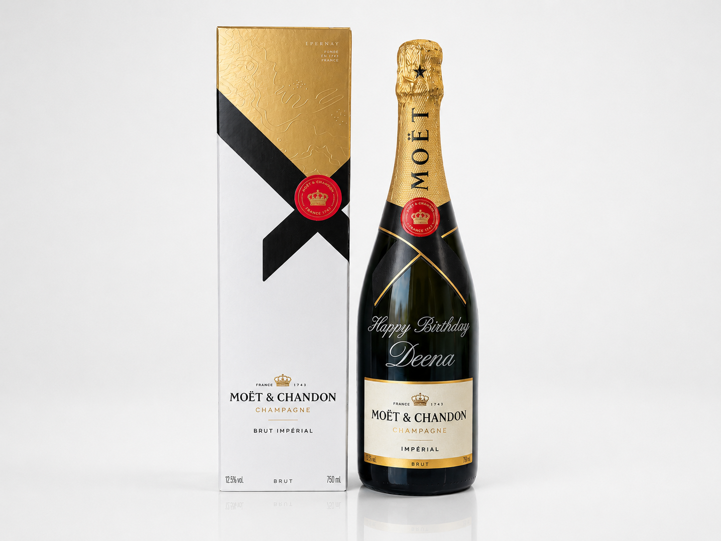 Personalised Sandblast Engraved Moet Chandon Champagne Bottle