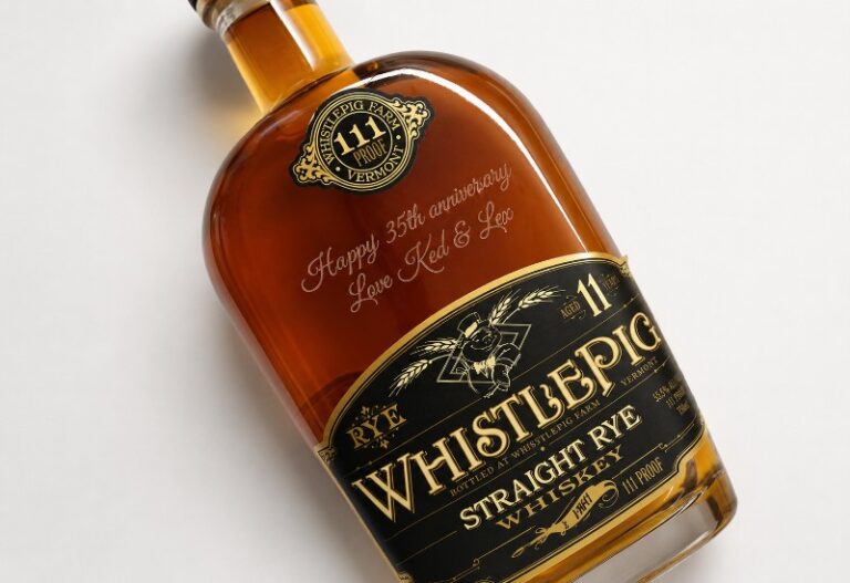 Personalised Whistlepig 11 Year Straight Rye Whiskey Custom Engraved Anniversary Gift