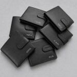 Personalized Silver Foil Initials Black Leather Wallets Groomsmen Gifts