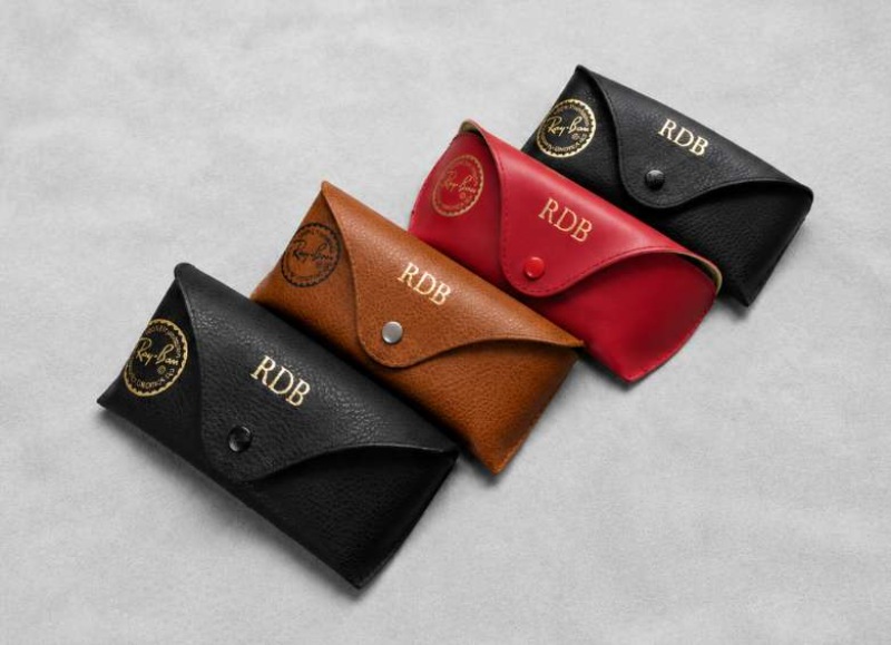Ray Ban Personalized Leather Eyewear Cases Gold Foil