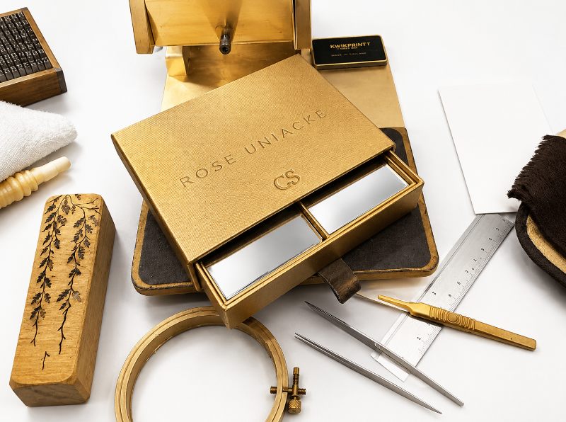Rose Uniacke Hot Foil Stamped Gold Box