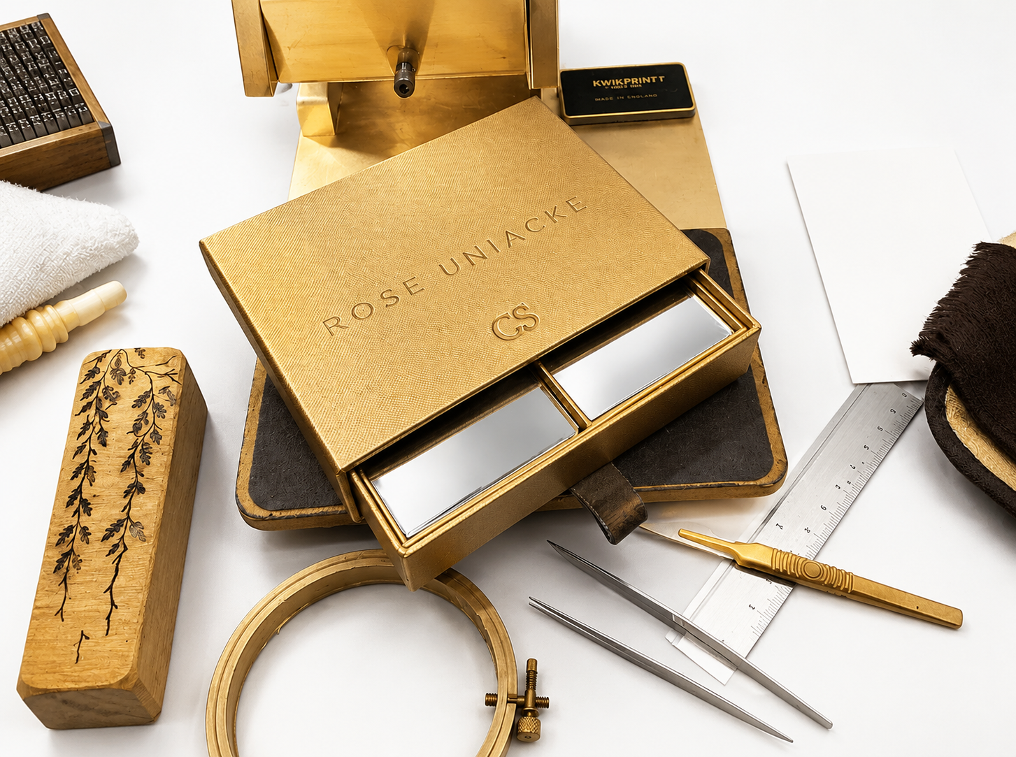Rose Uniacke Hot Foil Stamped Gold Box