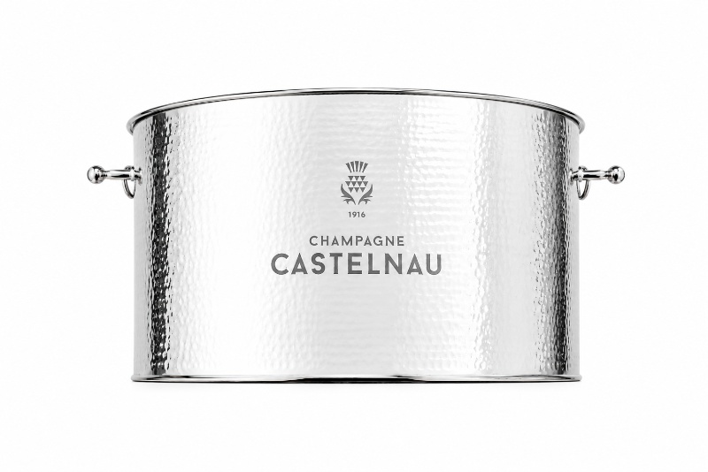 Sandblast Engraved Champagne Ice Bucket Castelnau