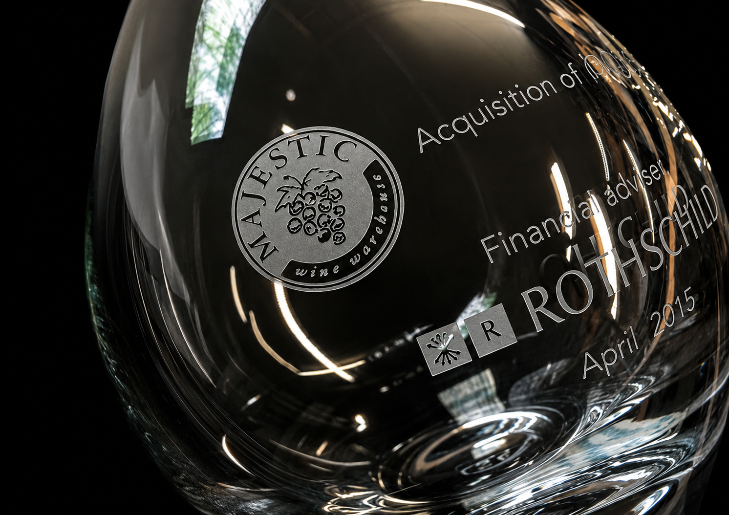 Sandblast Engraved Crystal Wine Glass Corporate Gift