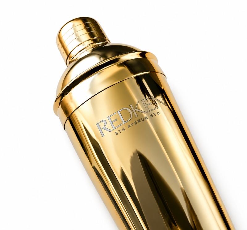 Sandblast Engraved Gold Cocktail Shaker Custom Logo