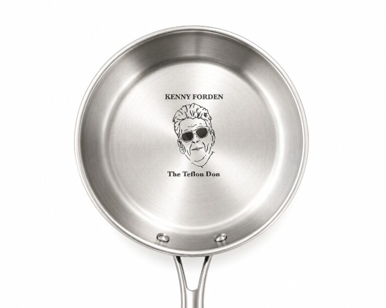 Sandblast Engraved Stainless Steel Frying Pan Personalised Gift