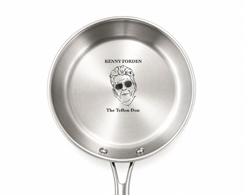 Sandblast Engraved Stainless Steel Frying Pan Personalised Gift