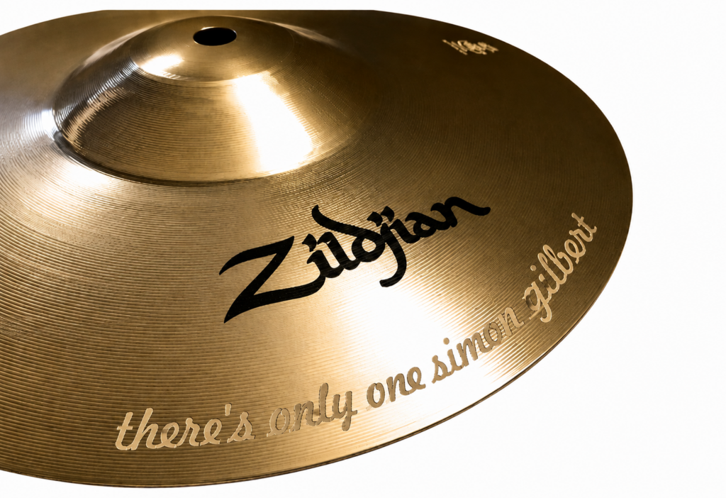Sandblast Engraved Zildjian Drum Cymbal Personalised
