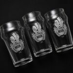Sandblasted Engraved Beer Glasses Set